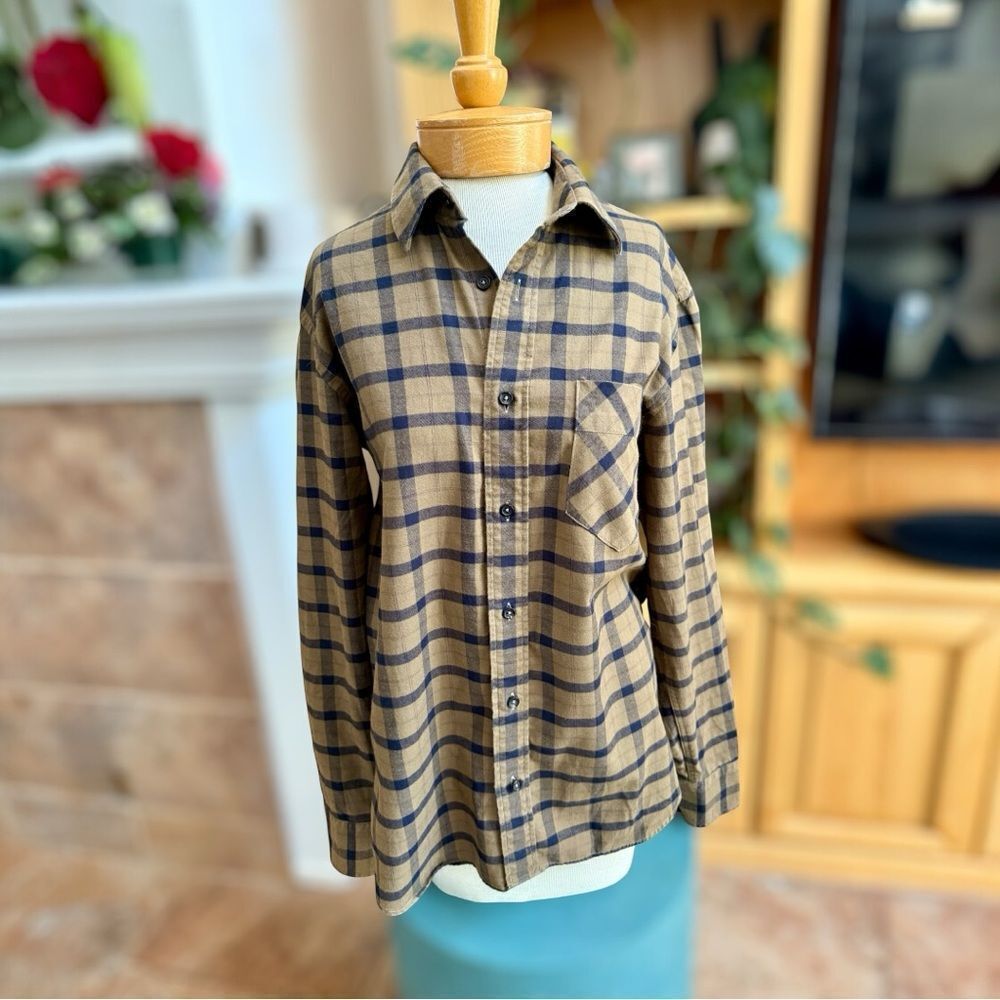 Billy Reid Brown Plaid Button-Up Shirt - Size Small